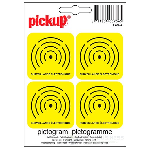 Sticker elektronisch beveiligd 4x